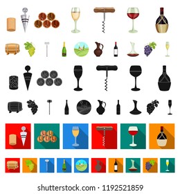 Wine products cartoon icons in set collection for design. Equipment and production of wine vector symbol stock web illustration.