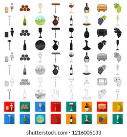 Wine products cartoon icons in set collection for design. Equipment and production of wine vector symbol stock web illustration.