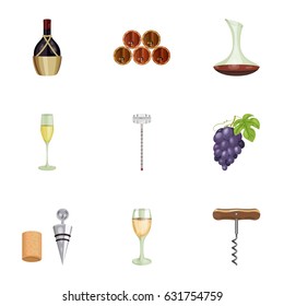 Wine products. Growing grapes, wine.Vine production icon in set collection on cartoon style vector symbol stock illustration.