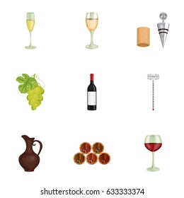 Wine products. Growing grapes, wine.Vine production icon in set collection on cartoon style vector symbol stock illustration.