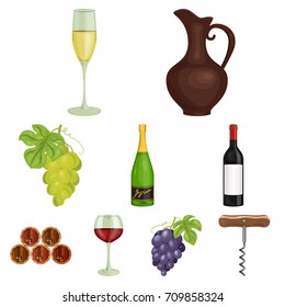 Wine products. Growing grapes, wine.Vine production icon in set collection on cartoon style vector symbol stock illustration.