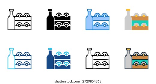 Los iconos del estante del vino fijan la colección múltiple del estilo. Trazo editable 

