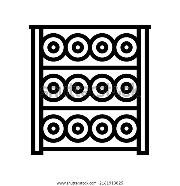 wine rack line icon vector. wine rack\
sign. isolated contour symbol black\
illustration
