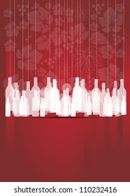 wine red abstract background with bottles