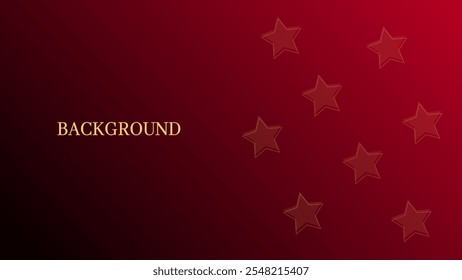 Wine red abstract background with transparent small star pattern, modern geometric outline stars. Christmas or New Year banner template