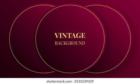 Vinho tinto moderno abstrato fundo com rodadas de gradiente e linhas douradas. Design antigo