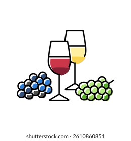 wine red white color icon vector. wine red white sign. isolated symbol illustration