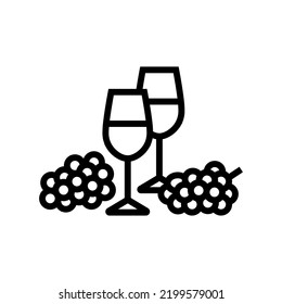 wine red white line icon vector. wine red white sign. isolated contour symbol black illustration