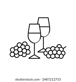 wine red white line icon vector. wine red white sign. isolated contour symbol black illustration