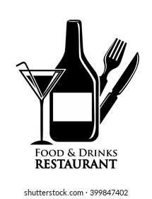 wine and restaurant icon design, vector illustration