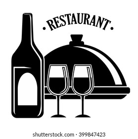 wine and restaurant icon design, vector illustration