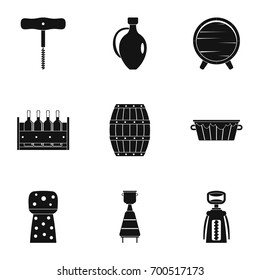 Wine restaurant icon set. Simple set of 9 wine restaurant vector icons for web isolated on white background