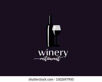 Wine Restaurant Logo Vector Icon