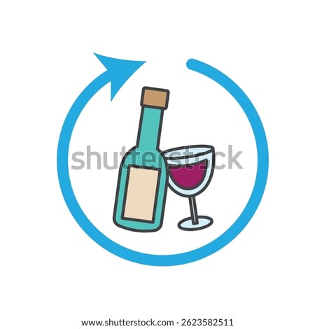 Wine return symbol. Vector illustration