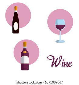 Wine round icons