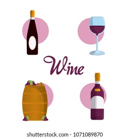 Wine round icons