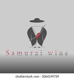 Wine and samurai logo design can be used for any company