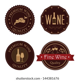 wine seals over white background vector illustration