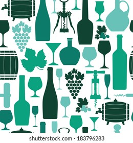Wine seamless pattern.