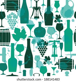 Wine seamless pattern