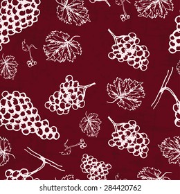 Wine seamless pattern. Vector texture in hand draw style