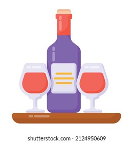 A wine serving, flat icon 

