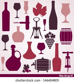 Wine set background.