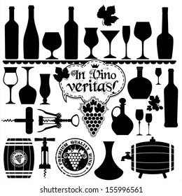 Wine set. Design element.