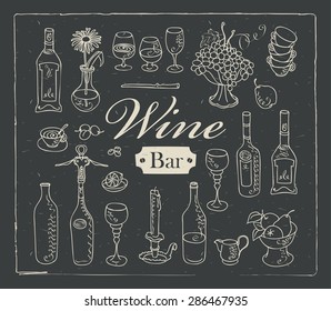wine set with graphic images