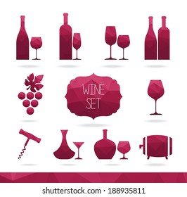 Wine Set. Wine icon