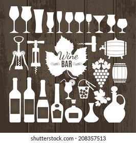 Wine set icon.