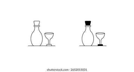wine set icon with white background vector stock illustration