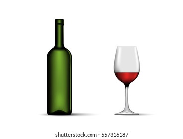 wine set on a white background