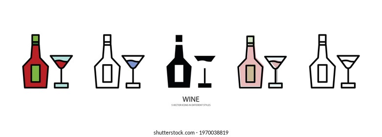 wine set vector type icon