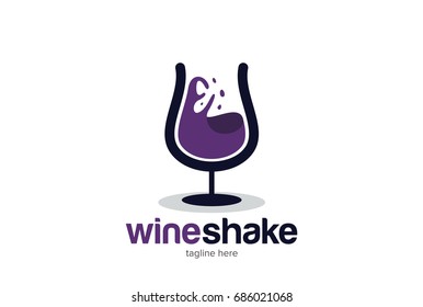 Wine Shake Logo Template Design Vector, Emblem, Design Concept, Creative Symbol, Icon