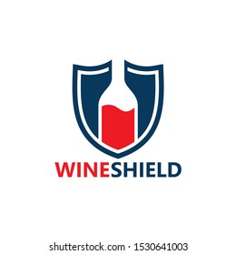 Wine Shield Logo Template Design