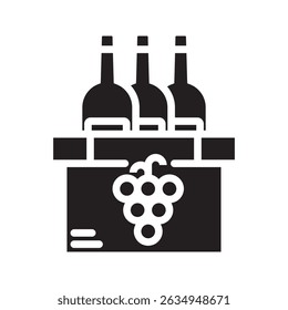 Wine shipping box icon. simple line