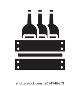 Wine shipping box icon. simple line
