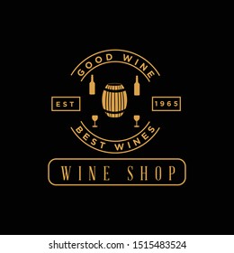Wine Shop Badges Retro Logo 