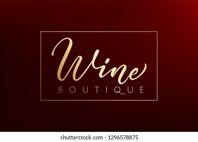 Wine shop, boutique logo. Lettering wine