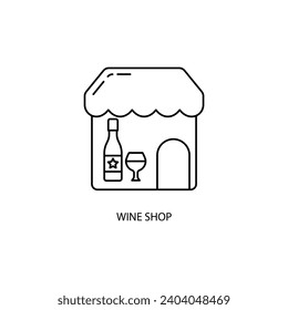 wine shop concept line icon. Simple element illustration. wine shop concept outline symbol design.