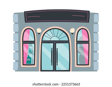 Wine shop entrance door flat icon. Vector illustration