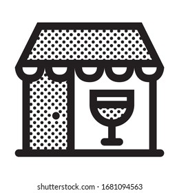 Tienda de vinos. Icono lleno de puntos.