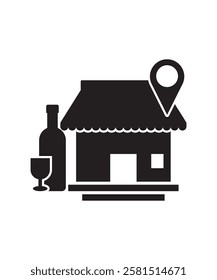 wine shop icon, vector best flat icon.
