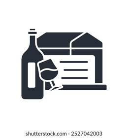 wine shop icon. vector.Editable stroke.linear style sign for use web design,logo.Symbol illustration.