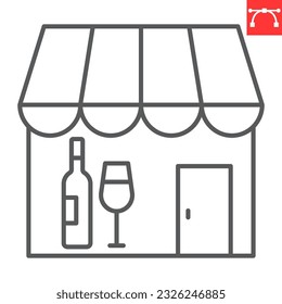 Wine shop line icon, restaurant and alcohol, store vector icon, vector graphics, editable stroke outline sign, eps 10.