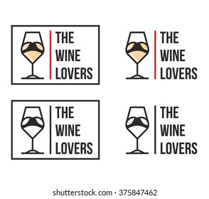Wine shop linear abstract logo