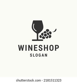 Wine Shop Logo Icon Design Template Vector Illustration