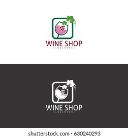 Wine Shop logo in Vector