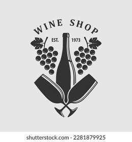 Wine shop poster, banner template. Vector illustration	